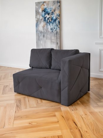 Диван 1010 графит, правый (BRENDOSS) в Заречном - zarechnyj.mebel-e96.ru