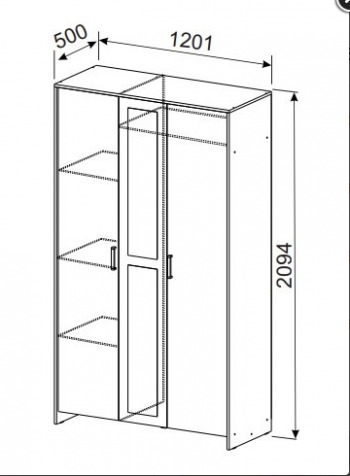 Шкаф распашной 1200 мм Дольче дуб золотой (СВ) в Заречном - zarechnyj.mebel-e96.ru