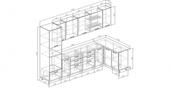 Угловой кухонный гарнитур Крафт 3200*1400 мм Sanvut в Заречном - zarechnyj.mebel-e96.ru