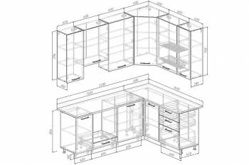 Угловой кухонный гарнитур Руанда 2200*1600 мм Sanvut в Заречном - zarechnyj.mebel-e96.ru