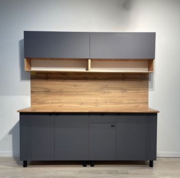 Кухонный гарнитур Монако 2000 мм графит (СВ) в Заречном - zarechnyj.mebel-e96.ru