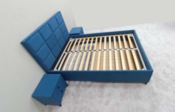 Кровать с подъемным механизмом Мега синий (Лин) в Заречном - zarechnyj.mebel-e96.ru