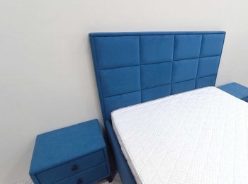 Кровать с подъемным механизмом Мега синий (Лин) в Заречном - zarechnyj.mebel-e96.ru