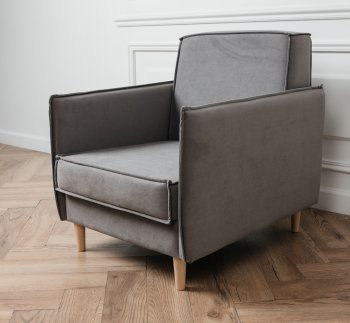 Кресло 831 Серый, велюр (Brendoss) в Заречном - zarechnyj.mebel-e96.ru