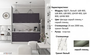 Кухонный гарнитур 2000 мм Агата (Игни) в Заречном - zarechnyj.mebel-e96.ru