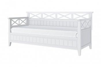 Кровать из массива Амелия белый античный (БМ) в Заречном - zarechnyj.mebel-e96.ru