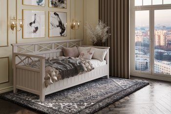 Кровать из массива Амелия льняной (БМ) в Заречном - zarechnyj.mebel-e96.ru