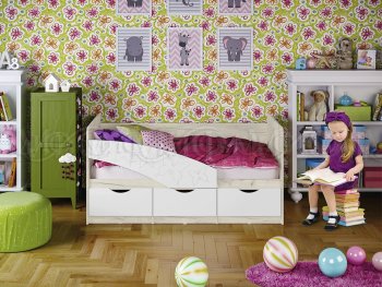 Кровать Бабочки Шарли белый (Миф) в Заречном - zarechnyj.mebel-e96.ru