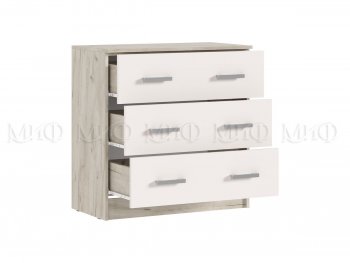 Комод 3 ящика Бася крафт/кашемир (Миф) в Заречном - zarechnyj.mebel-e96.ru