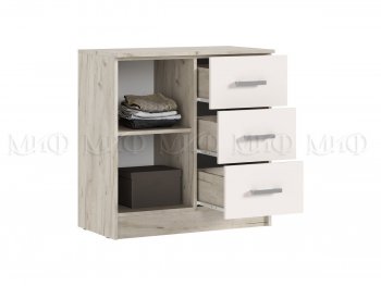 Комод 3 ящика 1 дверь Бася крафт/кашемир (Миф) в Заречном - zarechnyj.mebel-e96.ru