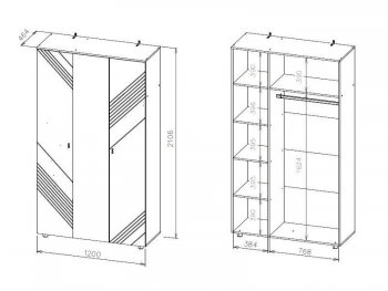 Шкаф 1200 мм трехстворчатый Байкал (СВ) в Заречном - zarechnyj.mebel-e96.ru