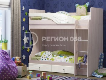 Двухъярусная кровать Бемби МДФ (Регион) в Заречном - zarechnyj.mebel-e96.ru