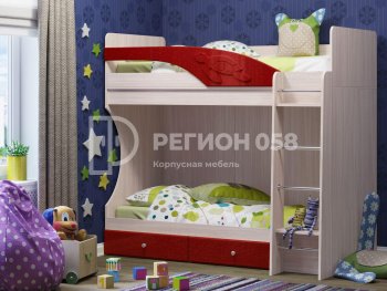 Двухъярусная кровать Бемби МДФ (Регион) в Заречном - zarechnyj.mebel-e96.ru