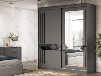 Шкаф-купе №25 2000 мм Блэк ЛАЙТ графит (СВ) в Заречном - zarechnyj.mebel-e96.ru