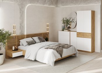 Спальный гарнитур Бостон Лайт белый (Стиль) в Заречном - zarechnyj.mebel-e96.ru