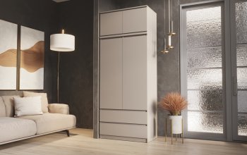 Шкаф Челси с антресолью 900 мм Кашемир (Миф) в Заречном - zarechnyj.mebel-e96.ru