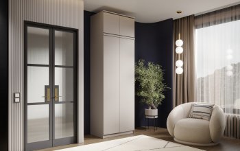 Шкаф 800 мм Челси двустворчатый с антресолью Кашемир (Миф) в Заречном - zarechnyj.mebel-e96.ru