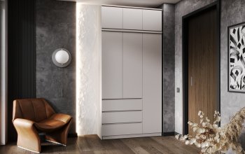 Шкаф 1200 мм Челси с антресолью Кашемир (Миф) в Заречном - zarechnyj.mebel-e96.ru