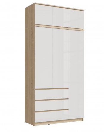 Шкаф 1200 мм Челси с антресолью, сонома/белый (Миф) в Заречном - zarechnyj.mebel-e96.ru