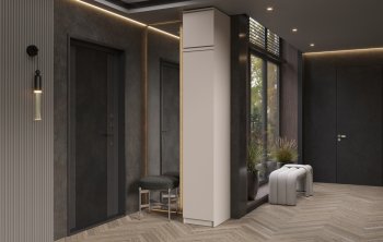 Пенал 400 мм Челси (1 створка) с антресолью, Кашемир (Миф) в Заречном - zarechnyj.mebel-e96.ru