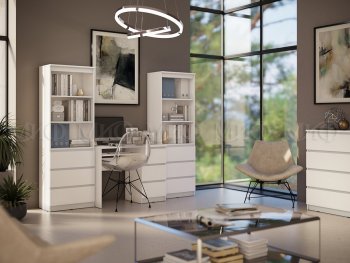 Письменный стол + Стеллаж Челси кашемир (Миф) в Заречном - zarechnyj.mebel-e96.ru