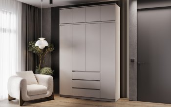 Шкаф 1600 мм Челси с антресолью Кашемир (Миф) в Заречном - zarechnyj.mebel-e96.ru