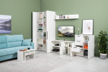 Стенка Эйр комп 1, белый (Моби) в Заречном - zarechnyj.mebel-e96.ru