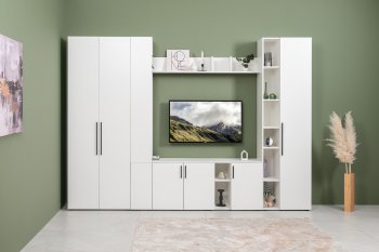 Стенка Эйр модульная, белый (Моби) в Заречном - zarechnyj.mebel-e96.ru