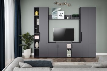 Шкаф торцевой Эйр 16.323 графит (Моби) в Заречном - zarechnyj.mebel-e96.ru
