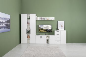 Стенка Эйр комп 1, белый (Моби) в Заречном - zarechnyj.mebel-e96.ru