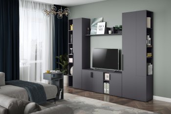Стенка Эйр модульная, графит (Моби) в Заречном - zarechnyj.mebel-e96.ru