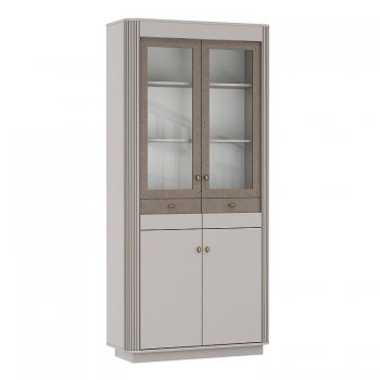Шкаф витрина 34.05 Фантазия кашемир (Олмеко) в Заречном - zarechnyj.mebel-e96.ru