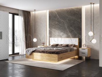 Кровать парящая Флэш крафт/белый (Миф) в Заречном - zarechnyj.mebel-e96.ru