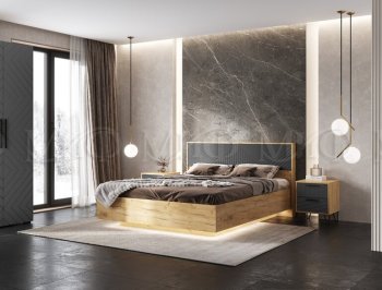 Кровать парящая Флэш крафт/графит(Миф) в Заречном - zarechnyj.mebel-e96.ru