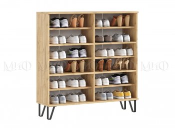 Обувница Флэш крафт/белый (Миф) в Заречном - zarechnyj.mebel-e96.ru