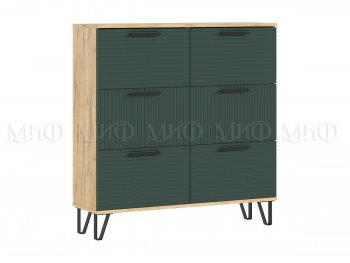 Обувница Флэш крафт/грин (Миф) в Заречном - zarechnyj.mebel-e96.ru