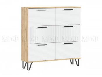 Обувница Флэш крафт/белый (Миф) в Заречном - zarechnyj.mebel-e96.ru