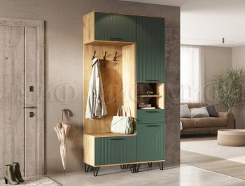 Прихожая Флэш модульная, крафт/грин(Миф) в Заречном - zarechnyj.mebel-e96.ru