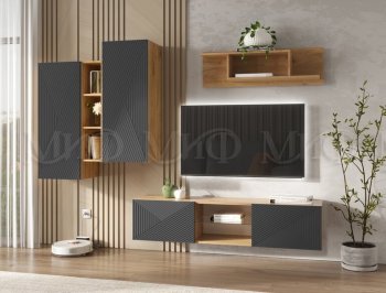 Стенка Флэш крафт/графит (Миф) в Заречном - zarechnyj.mebel-e96.ru