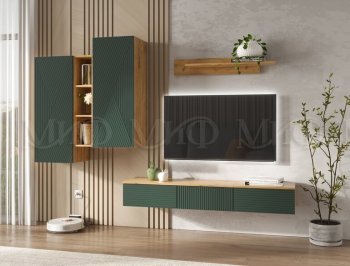 Стенка Флэш комп.2 крафт/грин (Миф) в Заречном - zarechnyj.mebel-e96.ru