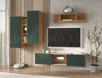 Стенка Флэш крафт/грин (Миф) в Заречном - zarechnyj.mebel-e96.ru