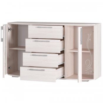 Комод Флорида ясень белый (БТС) в Заречном - zarechnyj.mebel-e96.ru