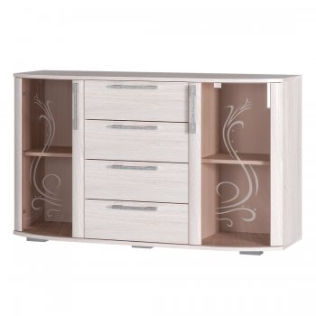 Комод Флорида ясень белый (БТС) в Заречном - zarechnyj.mebel-e96.ru
