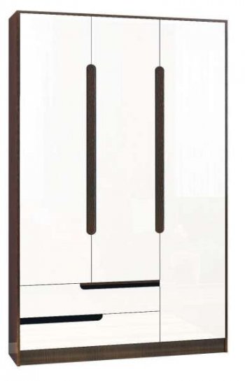 Шкаф 1200 мм 3-х створчатый Гавана белый (Текс) в Заречном - zarechnyj.mebel-e96.ru