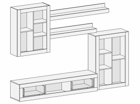 Гостиная Детройт 2 (Дуб сонома/Белый бриллиант) в Заречном - zarechnyj.mebel-e96.ru