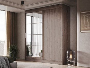 Шкаф-купе 2000 мм Гранд-1 ЛДСП/Зеркало, дуб горный (Эра) в Заречном - zarechnyj.mebel-e96.ru