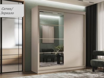 Шкаф-купе 2000 мм Гранд-1 ЛДСП/Зеркало, Сатин (Эра) в Заречном - zarechnyj.mebel-e96.ru