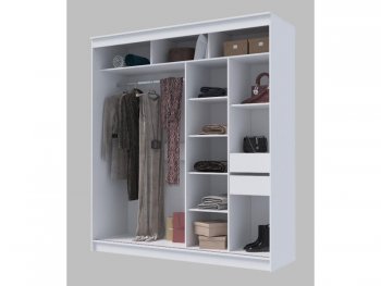 Шкаф-купе 2000 мм Гранд-1 зеркало/зеркало, белый (Эра) в Заречном - zarechnyj.mebel-e96.ru