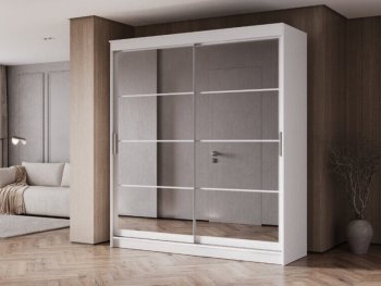 Шкаф-купе 2000 мм Гранд-1 зеркало/зеркало, белый (Эра) в Заречном - zarechnyj.mebel-e96.ru