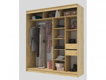 Шкаф-купе 2000 мм Гранд-1 ЛДСП, дуб вотан (Эра) в Заречном - zarechnyj.mebel-e96.ru